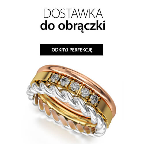 Eleganckie dostawki z brylantami w różnych kolorach złota.