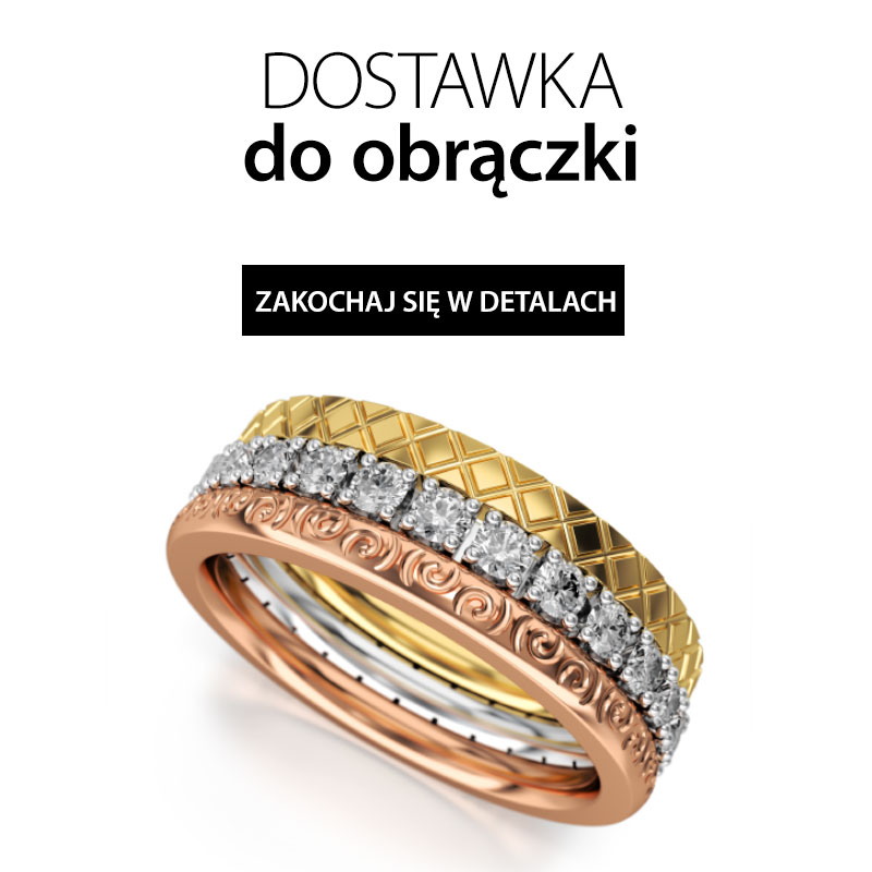 Dostawki z kolorowego złota do obrączki ślubnej 