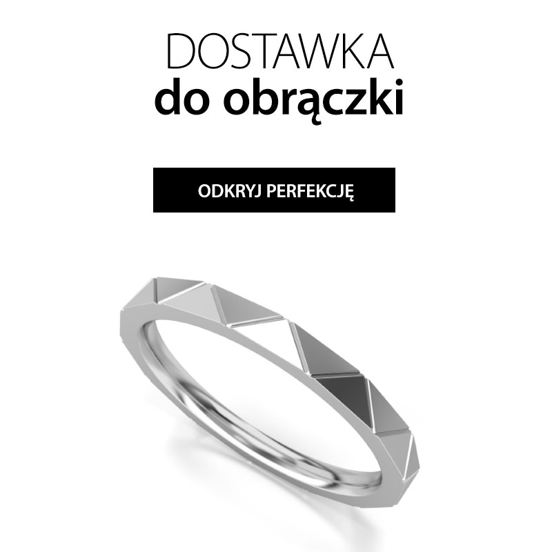 Wąska obrączka w geometryczny wzór 