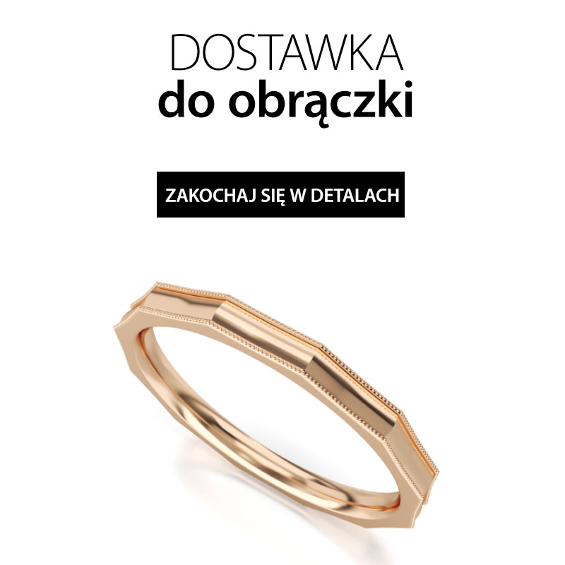 Delikatna, ozdobna obrączka z miligryfem