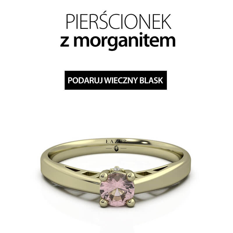 Pierścionek z morganitem i brylantami 