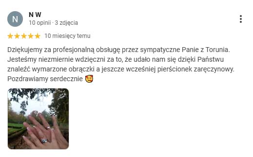 Pozytywna opinia obrączek złotych